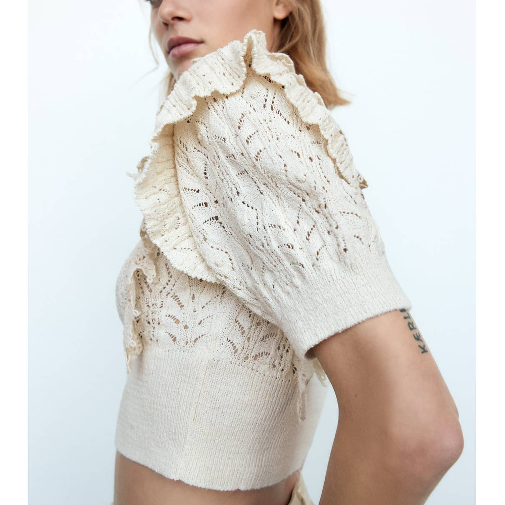 Zara Ruffled Knit Top - Picture 6 of 6